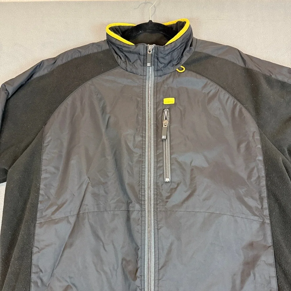 Zegna Sport Hybrid Jacket Mens XL Black Yellow Fleece Full Zip Gorpcore Techwear